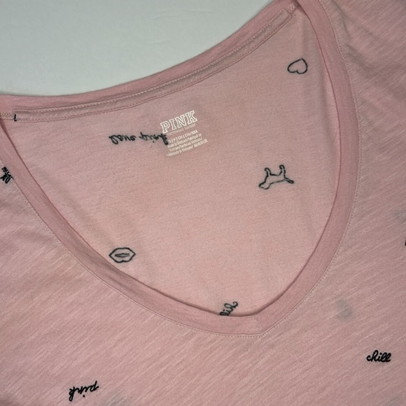 PINK Victoria’s Secret Girl Power Oversized V-Neck Soft Boyfriend Tee T-Shirt S - Picture 7 of 13
